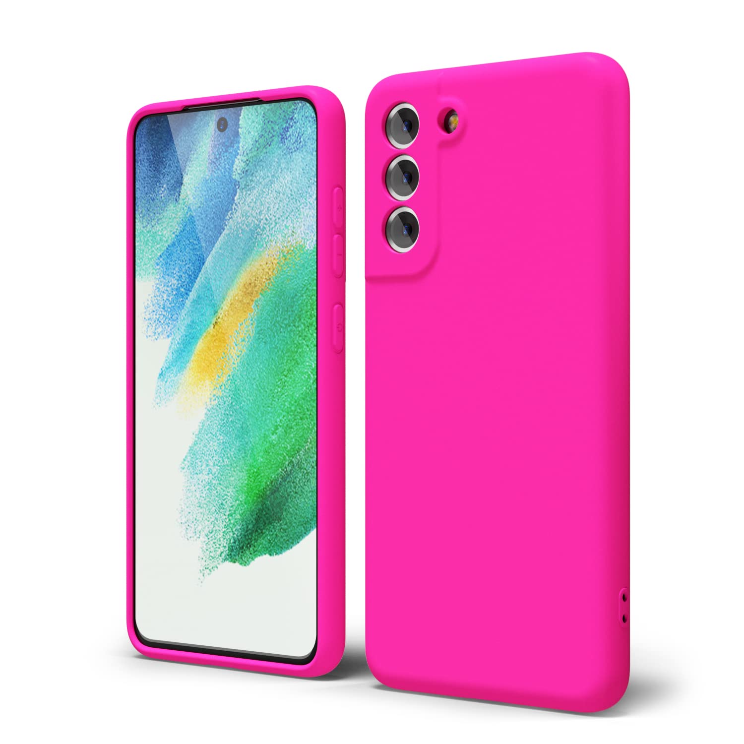 oakxco for Samsung Galaxy S24 Ultra Phone Case Liquid Silicone, Neon Bright Solid Color, Thin Slim Soft Rubber Gel Matte TPU Plain Simple Cover for Women Girl Cute, Hot Pink Fuchsia — view 182