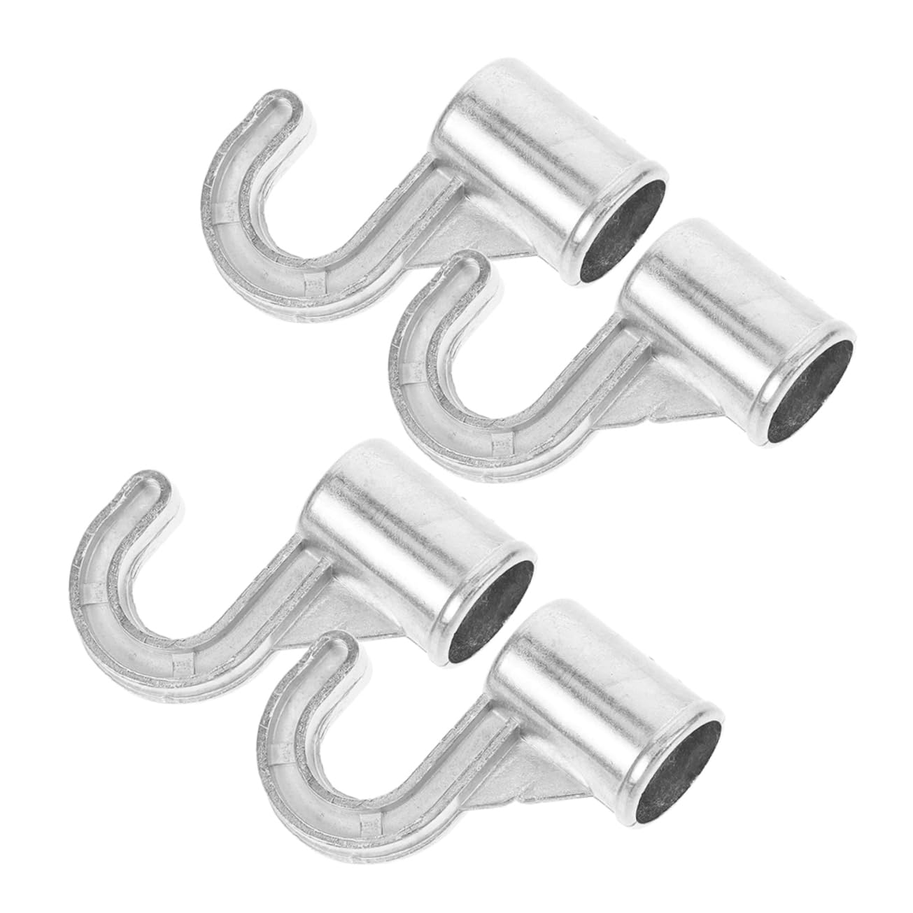 SOESFOUFU 4pcs Aluminum Alloy Closet Rod Hooks No Drill Brackets for Easy Installation Strong Support for Bathroom Bedroom Kitchen Closet Rod Holders