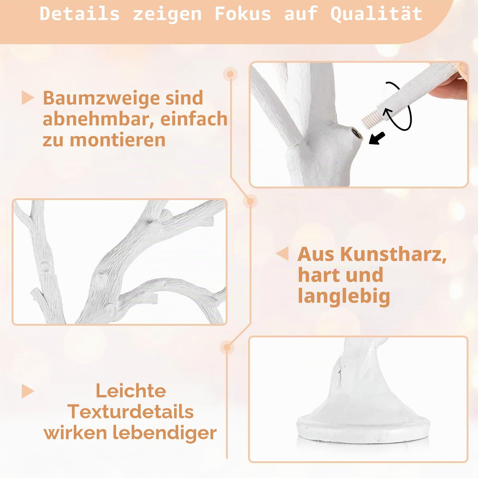 NUPTIO Weiß Deko Baum für Weihnachten Ornament Display, 80cm Osterbaum
