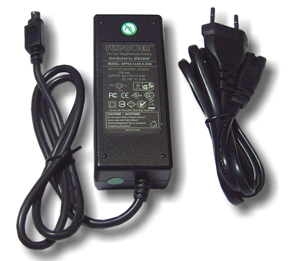 aixcase AIX-PS34-6PIN Power Supply 5V/12V, 34W, for Aixcase USB Case 3.5 Inches / 5.25 Inches