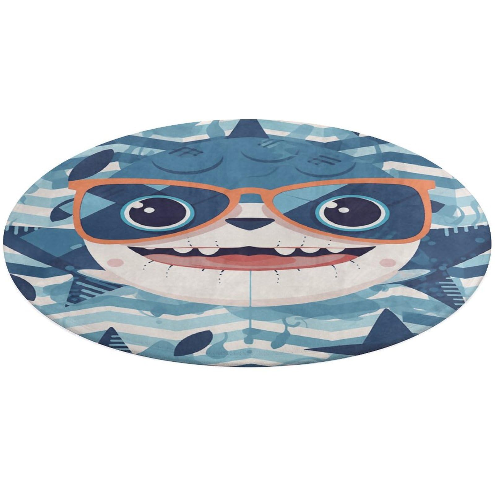 Alfombra para baño de tiburón con gafas para hogar y cocina
