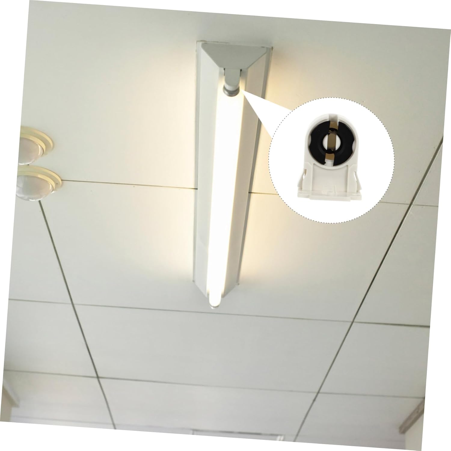 DOITOOL 200pcs Fluorescent Lamp Holders - Light Tube Holders for Home Office and Bedroom Use and Easy to Install White