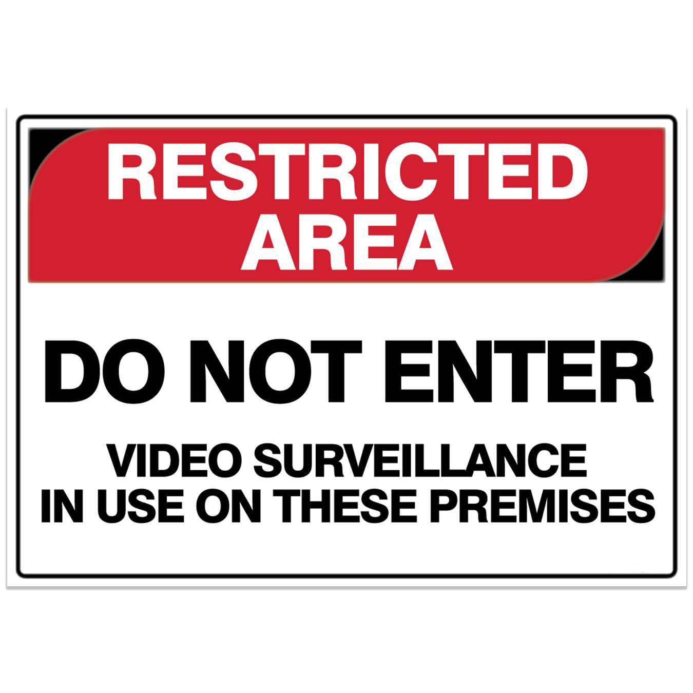Restricted Area Safety Sign - Do Not Enter. Video Surveillance In Use On These Premises Metal Tin Sign 8 x 12 inch for Industrial & Commercial