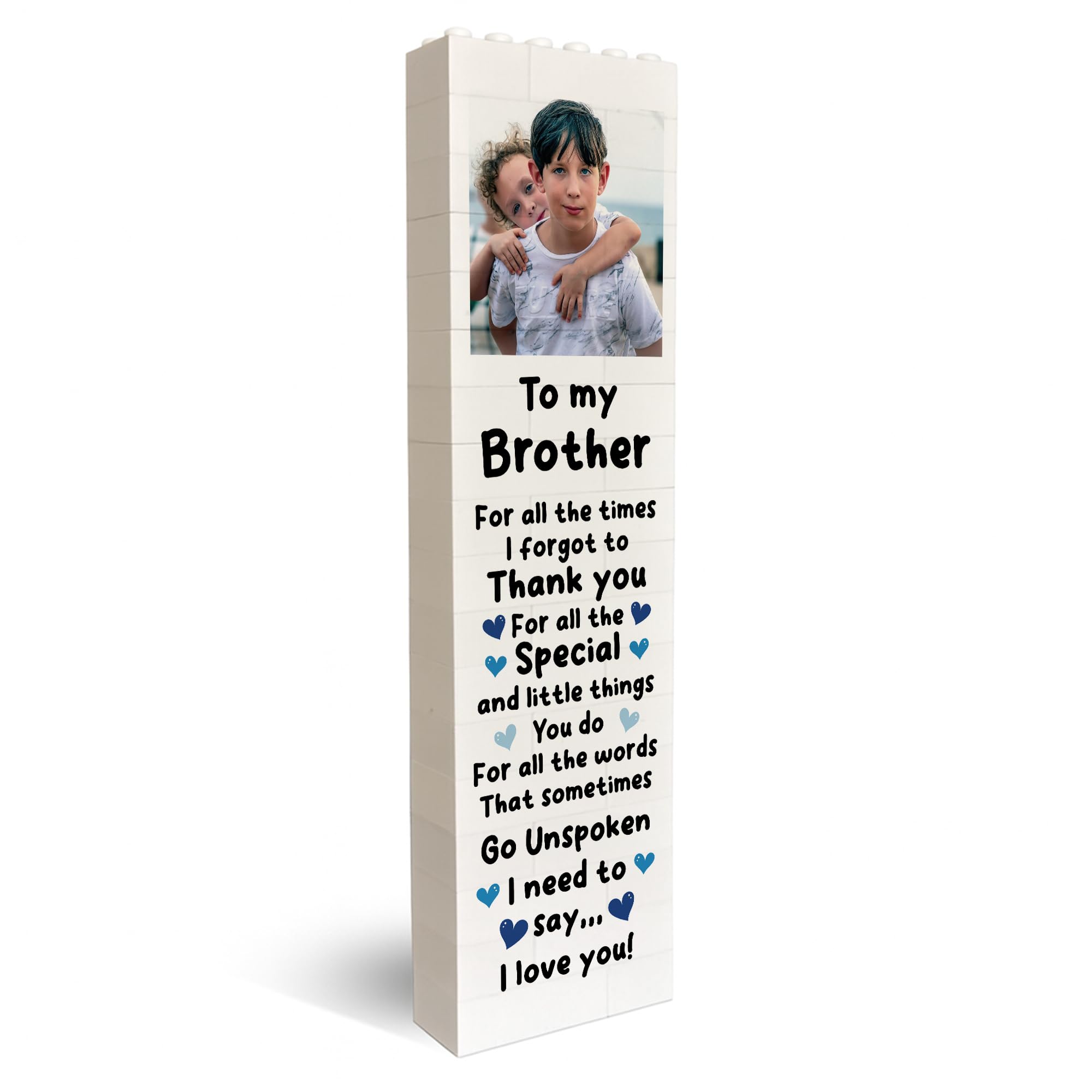 Red Ocean Personalised Brother Photo Building Block For Him Brother Birthday Christmas Puzzle Thank You For From Sister Keepsake