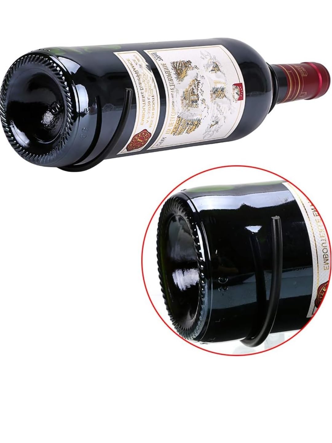 Accurate Traders Wall Mounted Wine Rack Holders - Metal Wine Bottle Display Holder with Hardware, Wall Hanging Red Wine Bottle Organizer Racks for Storage Beverages/Liquor Bottle Set of 2 3