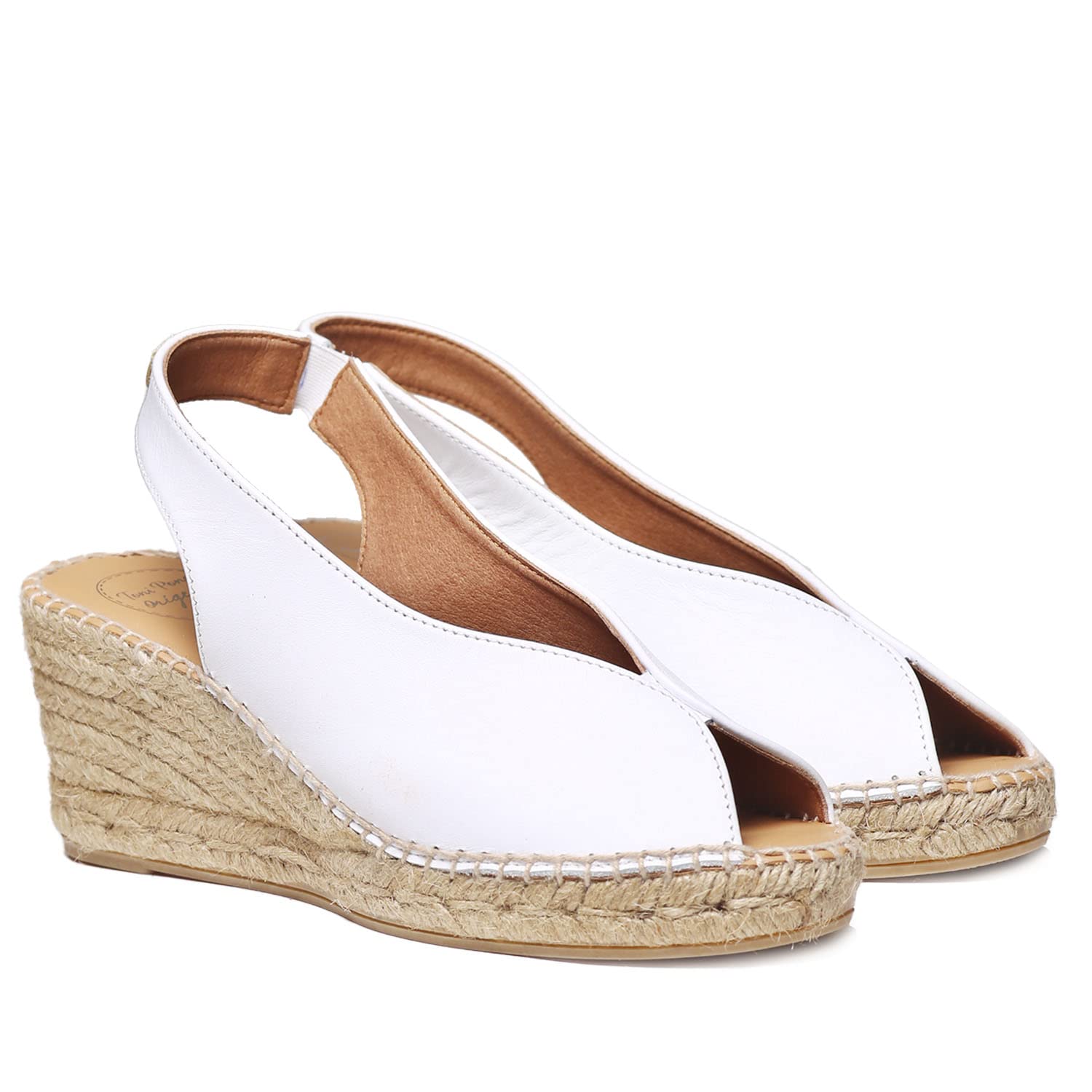 Toni Pons Laila-P - Espadrillas Spuntate con Zeppa Stile Donna realizzate in Pelle.