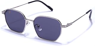 LUMIERE VITTORE STRATTÉ Hexagon Sunglasses for Men & Women | UV400 Protection | Medium-Size Metal Frame | Modern Fashion S... Price In India