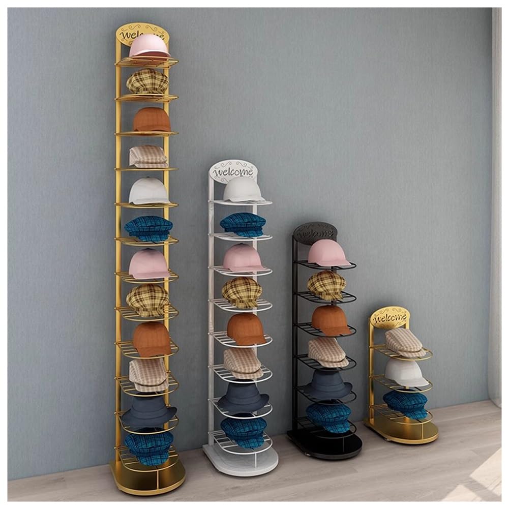GZHERVICES Estante de exhibición de Sombreros Independiente para Tienda minorista, Estante para Gorras de béisbol, Organizador de Gorras, Soporte de Almacenamiento de Sombreros de Metal(Black,3-Tier)
