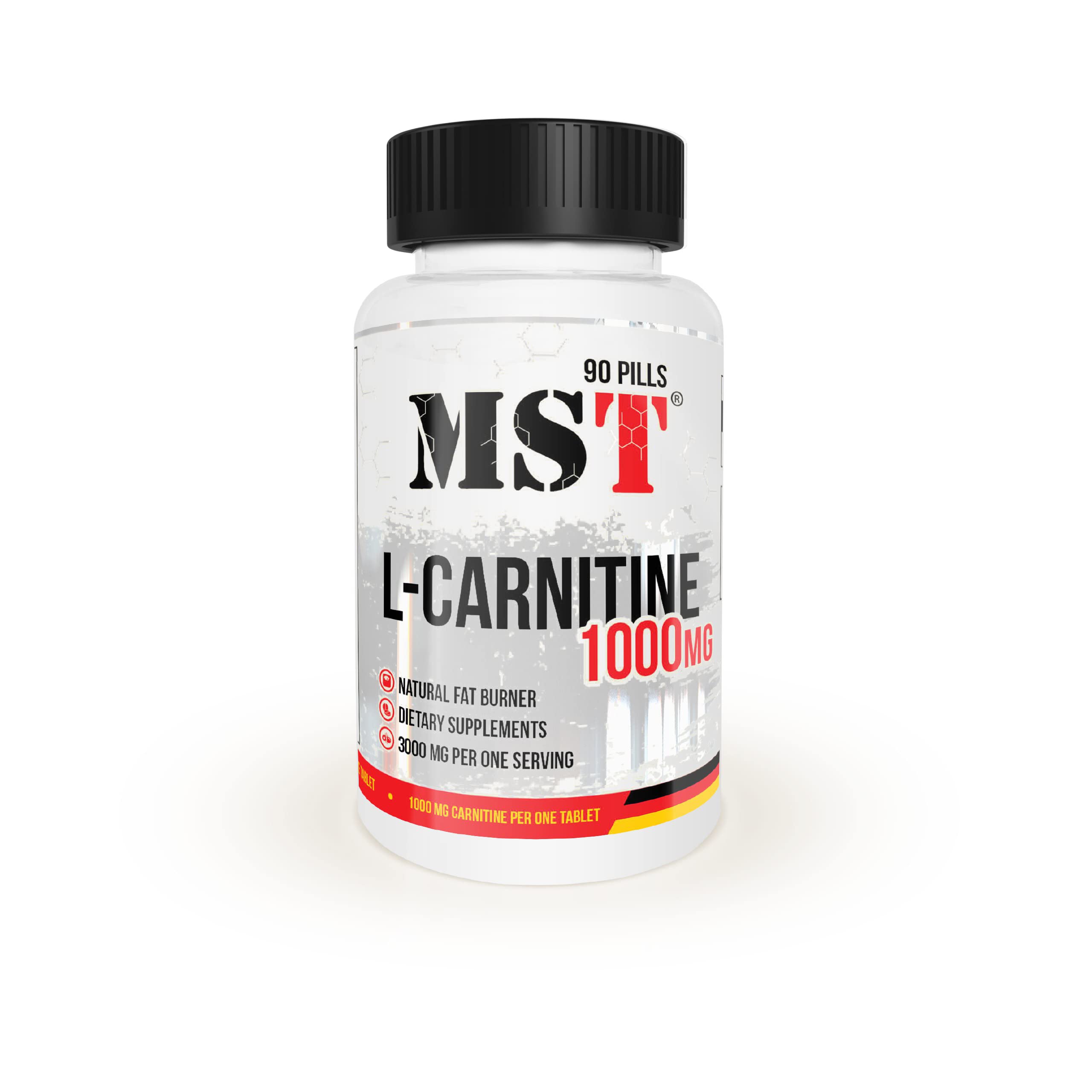 MST L Carnitine 1000 | Fat burner | 1000 mg pro 1 tab | 90 tabletten | MST Nutrition Berlin