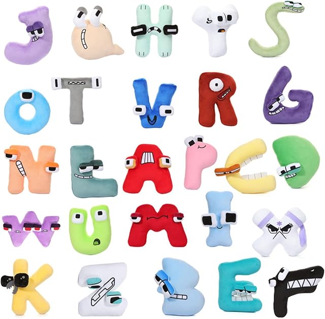 26Pcs Alphabet Lore Plush Toy Alphabet Lore Stuffed Educational Letter Toys A-Z Cartoon Doll Soft Pillow Toy Collectible for Fans Friends Kids Adults Halloween Thanksgiving Christmas Game Gifts