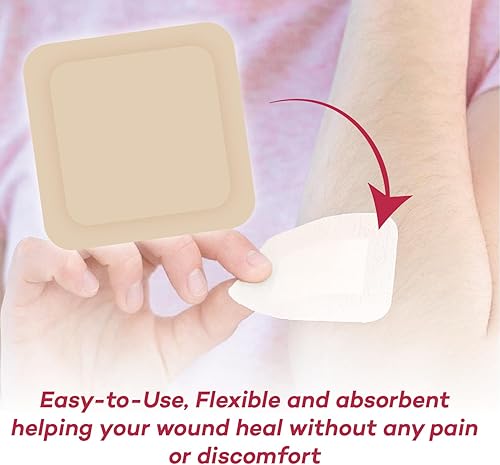 Miniatura 6 de Dealmed Vendaje hidrocoloide de marca de 4 x 4 pulgadas, vendajes finos para el cuidado de heridas para botiquines de primeros auxilios empaquetados