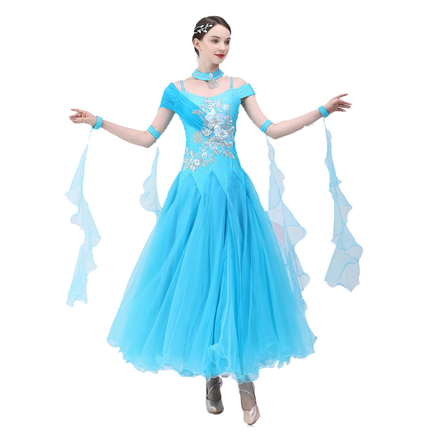 YDHTIZ Ballroom Dancing Dresses Salsa Foxtrot Dancing Outfit Modern Social Dancewear Women's Waltz Competition Dance Clothes