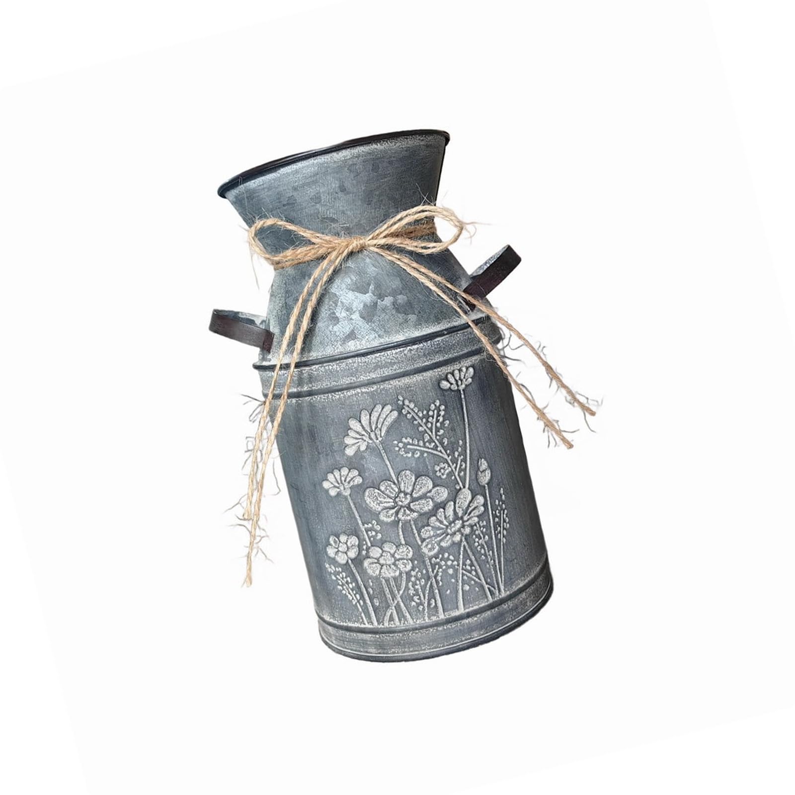 ZEPFJHE Farmhouse Decors Galvanized Metal Flower Vases Shabby Milk Can Storage Pitcher Planter for Kitchen Bathroom Home Decors Metal Milk Pitcher