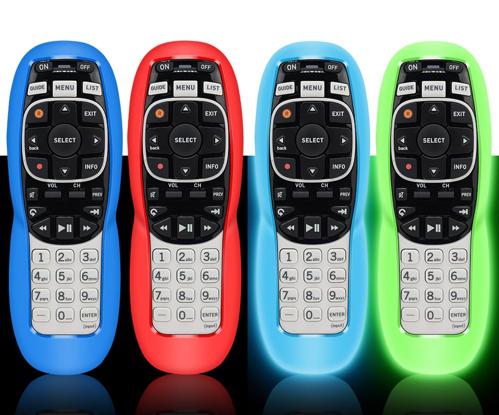 4 Pack Protective Case for DirecTV RC73 Remote Control,Silicone Cover Remote Controller Skin Sleeve Replacement Protector for DirecTV RC70,RC70H,RC71,RC71H,RC72,RC73B Glow in The Dark