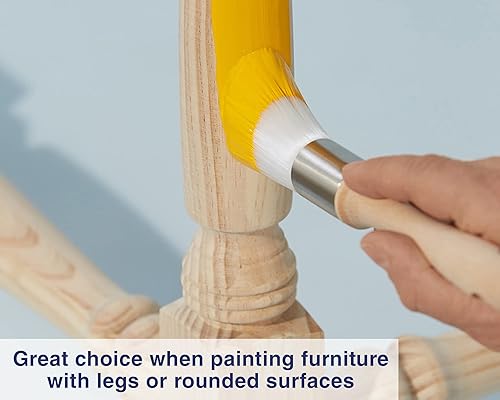 Miniatura 3 de Zibra PB100LXR - Pincel redondo para superficies curvas y detalles ornamentados, 1 pulgada, color blanco