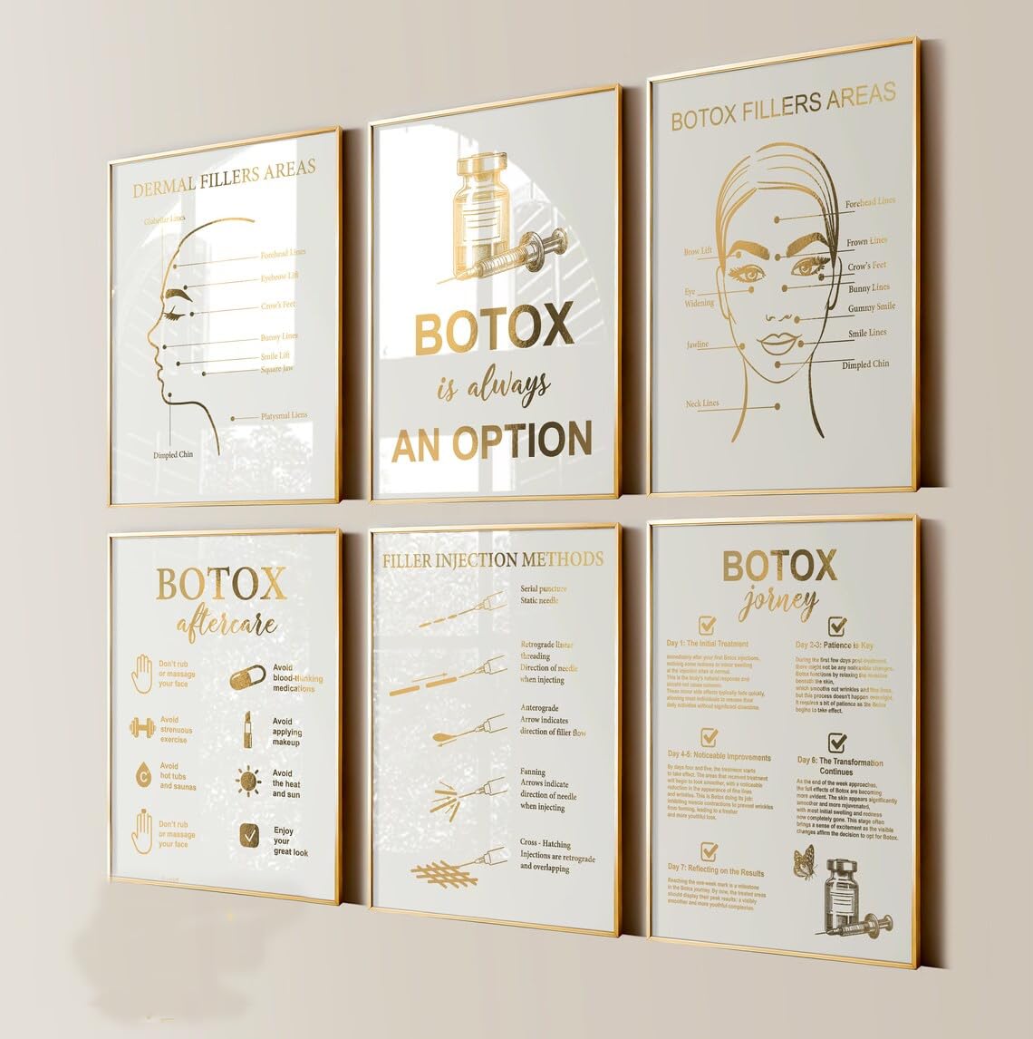 NATVVA Filler Inje-ction Methods Wall Art Poster Injection Canvas Prints Beauty Treatment Painting Skin Procedures Picture Artwork Beauty Salon Decor