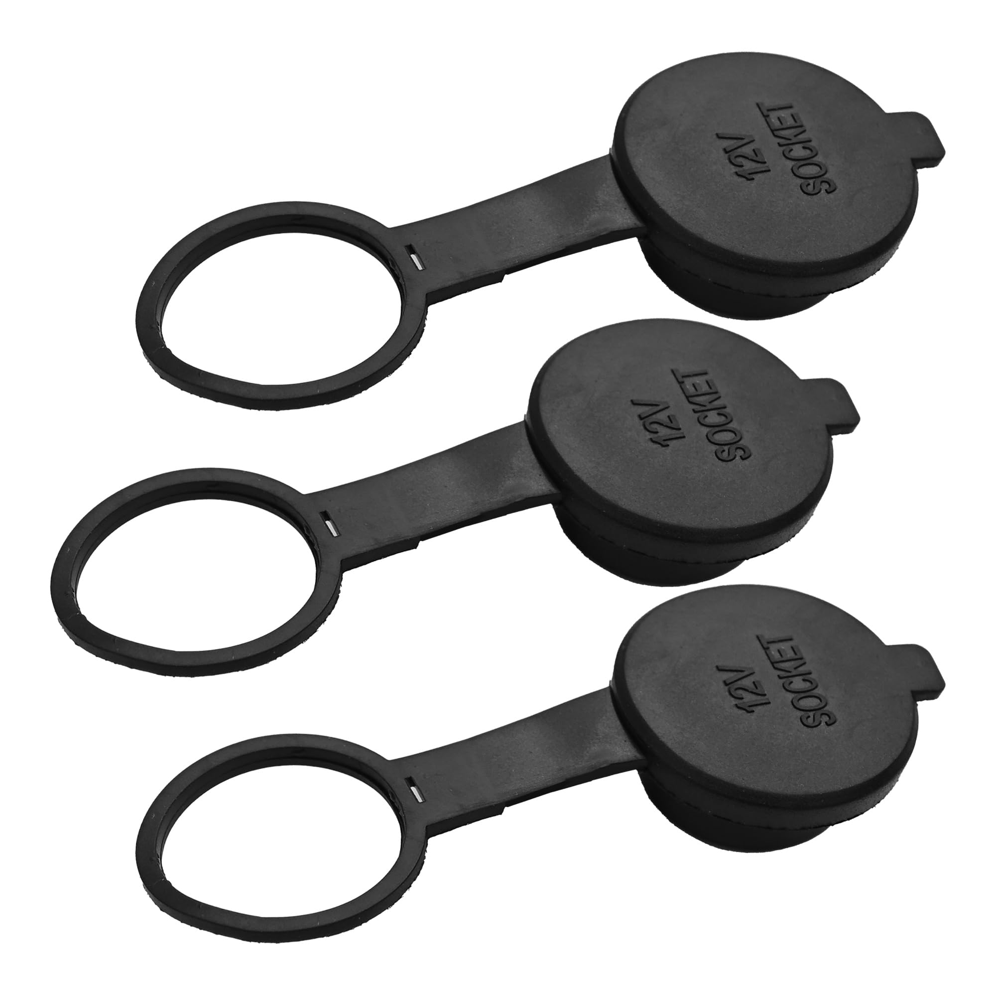 3Pcs Universal Car Cigarette Lighter Plug Cover 12V Socket Dustproof and Waterproof Cap for Car Truck Black