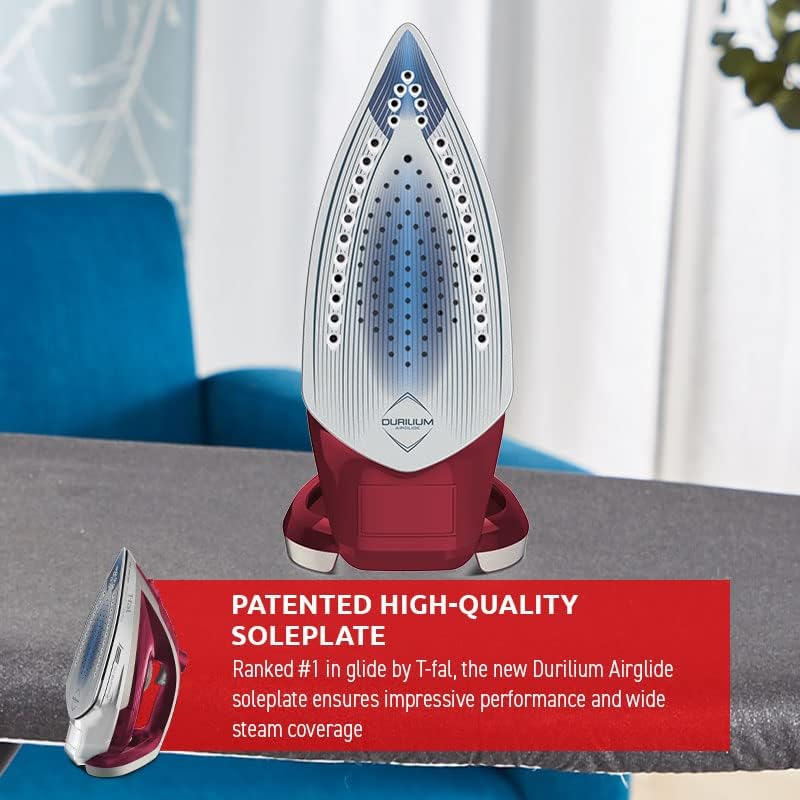 T-Fal Ultraglide tvaika gludekļa gludekļa virsmas tuvplāns