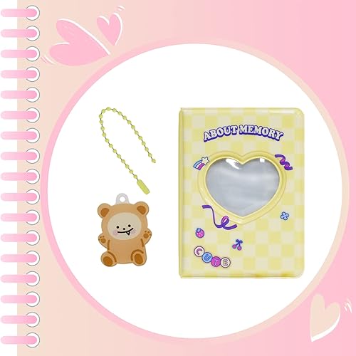Miniatura 3 de Carpeta para tarjetas fotográficas de 3 pulgadas, con diseño de corazón hueco, álbum de fotos, soporte para tarjetas Kpop con colgante, 40 bolsillos