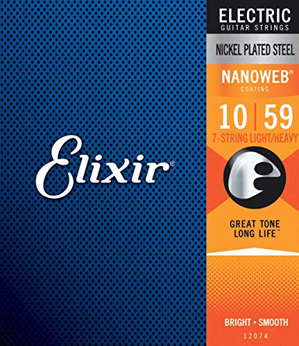 Cordes Elixir® pour guitare électrique 7 cordes avec revêtement NANOWEB®, Light/Heavy (.010-.059) - Les Beatles, Paul McCartney, John Lennon, RIngo Starr, George Harrison Cordes Elixir® pour guitare électrique 7 cordes avec revêtement NANOWEB®, Light/Heavy (.010-.059) – Image 3