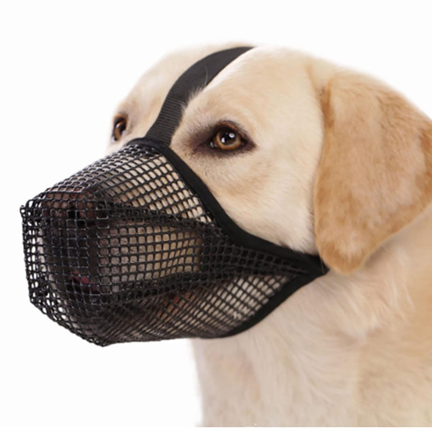 Bozal de tamaño ajustable para perros pequeños, medianos y grandes, malla transpirable para antiladridos, antimordeduras y anticomida, sin elección