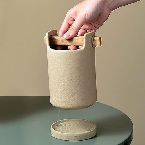 Miniatura 3 de Soporte para utensilios de cocina con mango de madera de acacia, almacenamiento de utensilios, organizador, soporte para utensilios de encimera,