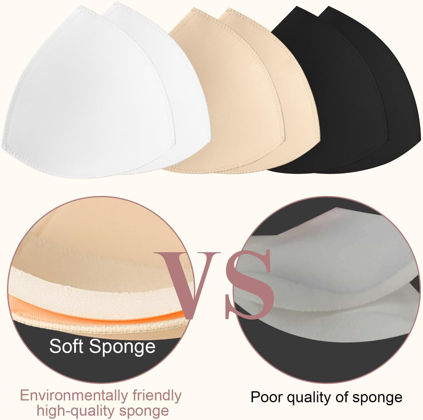Bra Pad Insert,Removable Sport Bra Cup Triangle Breathable & Reusable Bra Pad for Yoga Bra,Swimsuits,Bikini - Image 4