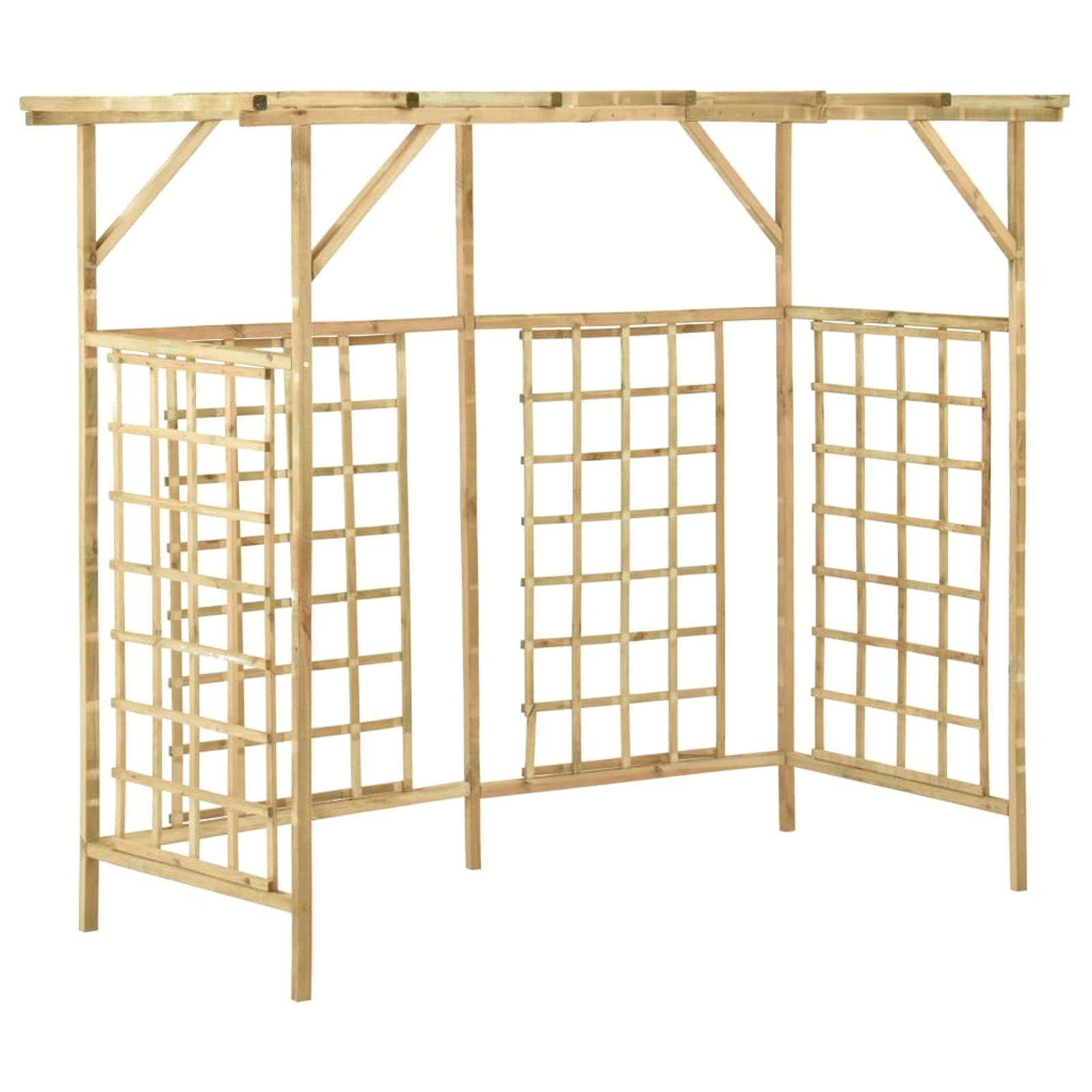 Homgoday Pergola da giardino per 3 bidoni della spazzatura in legno di pino impregnato Pergole da giardino per campeggio festa celebrazioni esterne Pergola