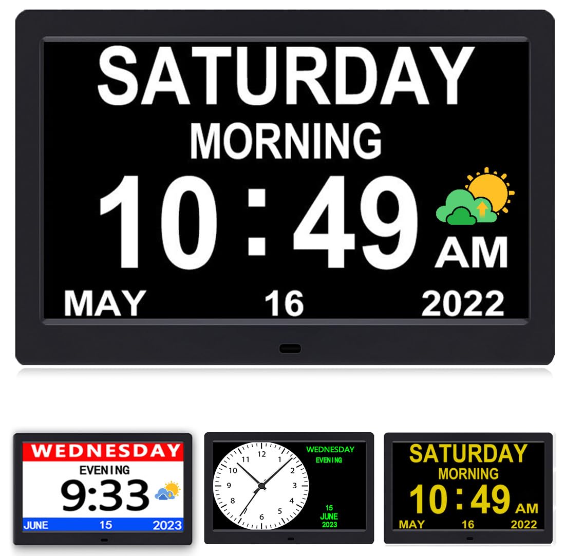 AINFTIME 10.1-Inch Digital Calendar Clock