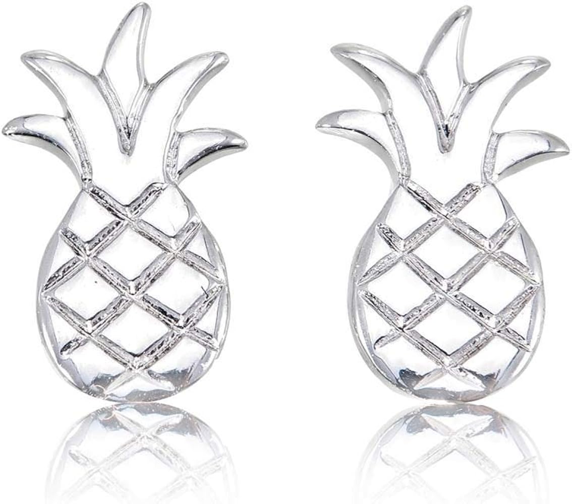 Set di orecchini e collana PINEAPPLES, orecchini a forma di ananas placcati in oro, collana a forma di ananas con tema tropicale, gioielli nautici, regalo da resort - Italia