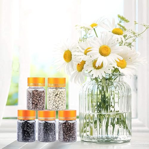 Miniatura 6 de 2500 extensiones de cabello con microenlaces, cuentas forradas de silicona de 0.197 in para extensiones de cabello humano con punta I Tip