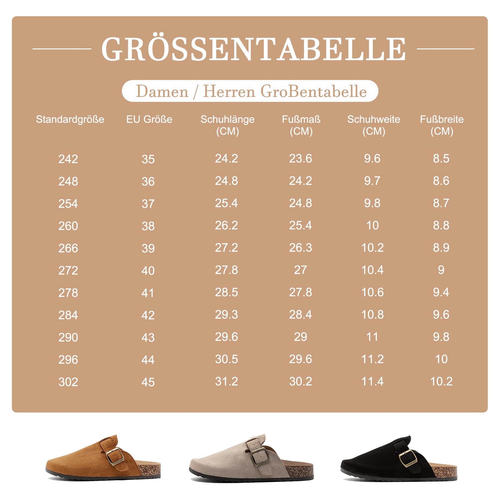 Zuecos y Mules para Hombre Mujer, Hebilla Ajustables al Pie, Zapatillas de Jardín Sandalias con Plantilla de Corcho 35-45