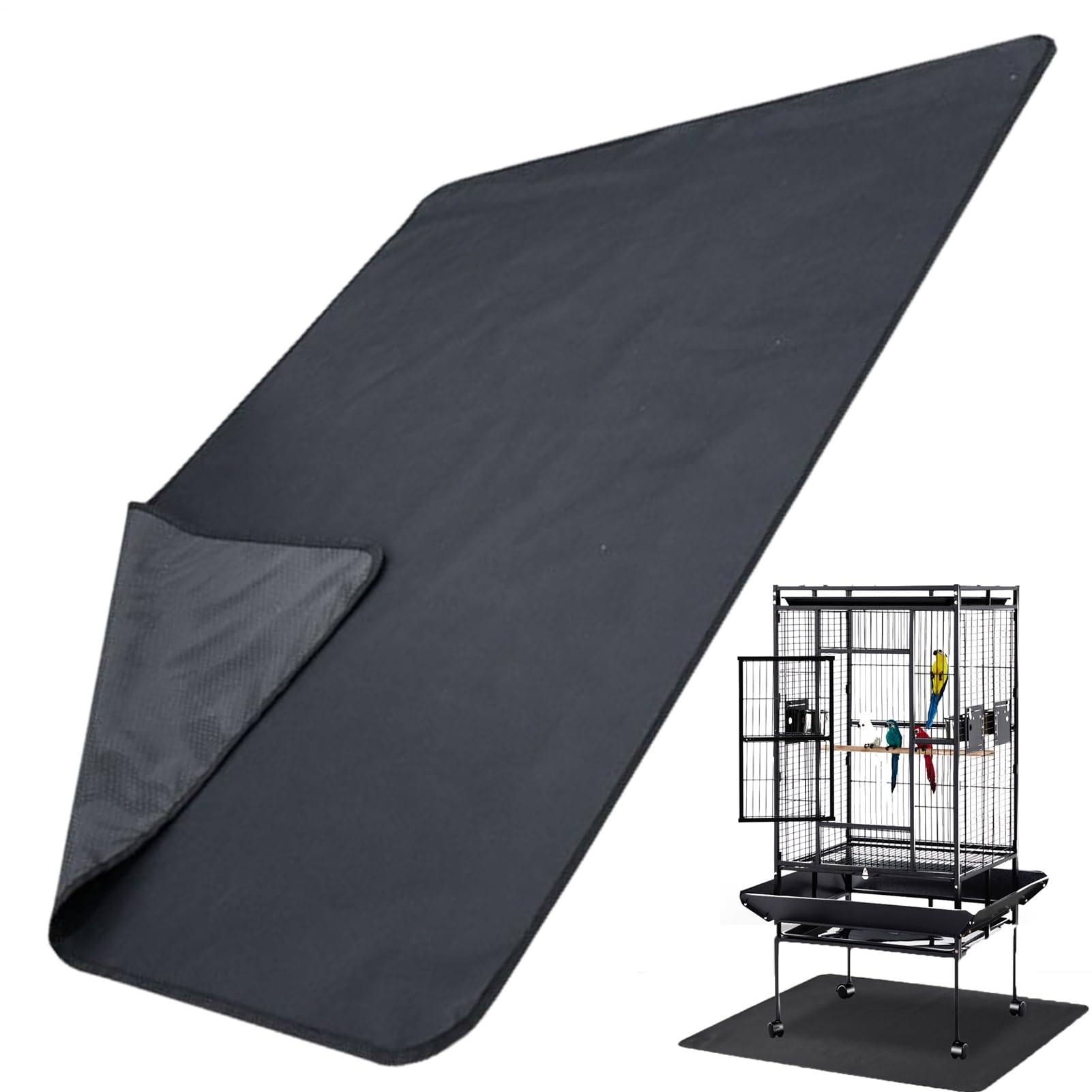 Matro Bird Cage - Large Waterproof Pet Cage, Non Skid Protective Pad, Heavy Duty Under Mat in Stable Protective Crate | Coating Ideal