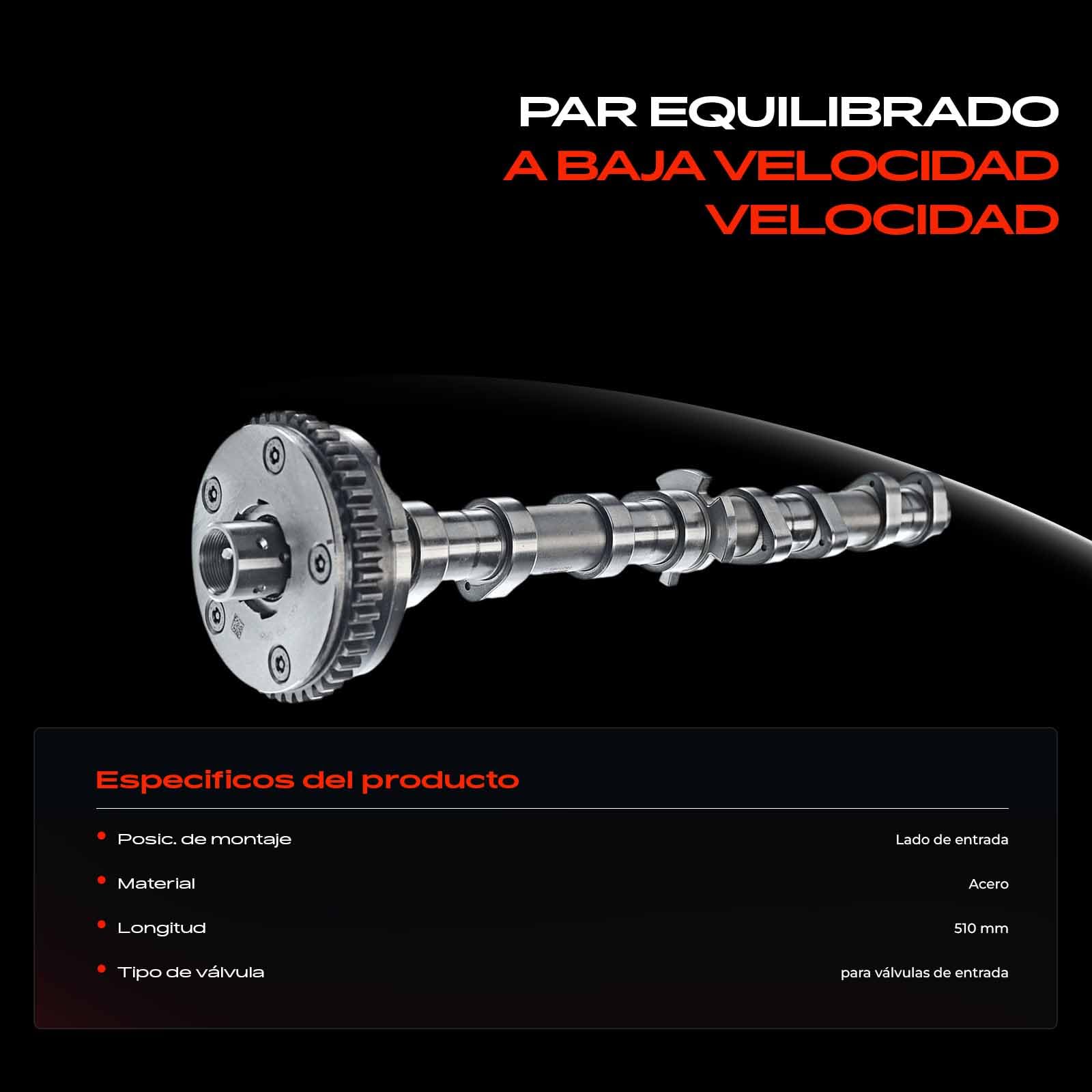 Frankberg Árbol de levas de admisión 06H109021J | Compatible con: Altea XL 5P5 5P8, Exeo 3R2, A5 8T3, A3 8P1, P.a.s.s.a.t 3C2, O.c.t.a.v.i.a II 1Z3, A5 Sportback 8TA