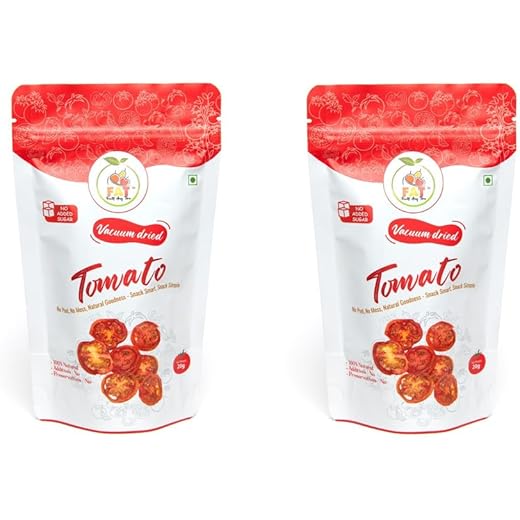 FAT Furits Any Time Vacuum Dried Tomatoes The Red Jewel, Tomatoes Reinvented with Health in Every Bite (20 gram, Pack of 2)