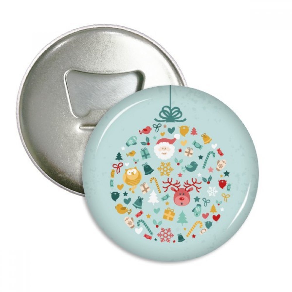 Décapsuleur aimant Joyeux Noël et badge épingle frigo lot de 3