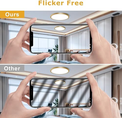 Miniatura 3 de Lámpara de techo LED de 12 pulgadas, montaje empotrado, 24 W (equivalente a 240 W), 3200 lm, 3000 K blanco cálido, IP40, lámpara de techo redonda