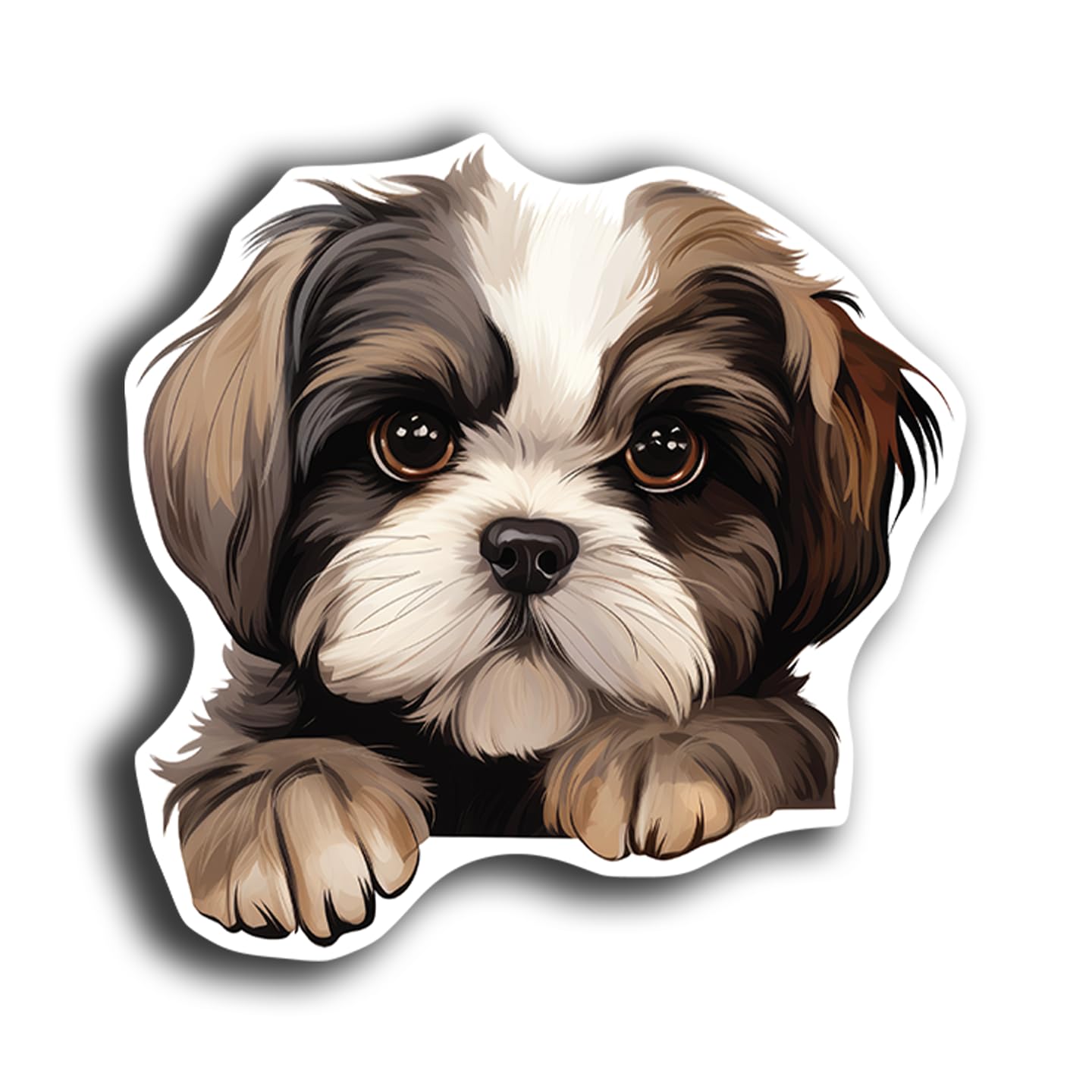 Cute Dog Breed Stickers - 20 Breeds - Waterproof Vinyl Decals for Car Windows & Bumpers - 5 Inch (Shih Tzu)