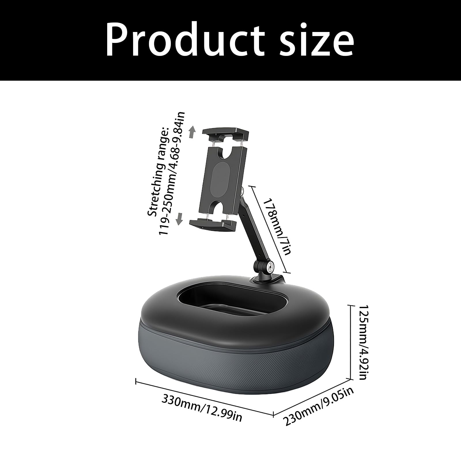 Soporte Plegable para teléfono con Brazos Ajustables y Cuenco para Aperitivos Desmontable para Cama, sofá o Ver películas Aire, Soporte Ajustable para tabletas