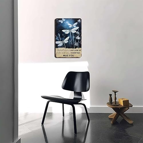 Miniatura 2 de Cartel de metal Dreacoss Look Up Smile and Say I Know libélula, diente de león, decoración de pared, baño, jardín, tienda retro, cafetería, 8 x 12