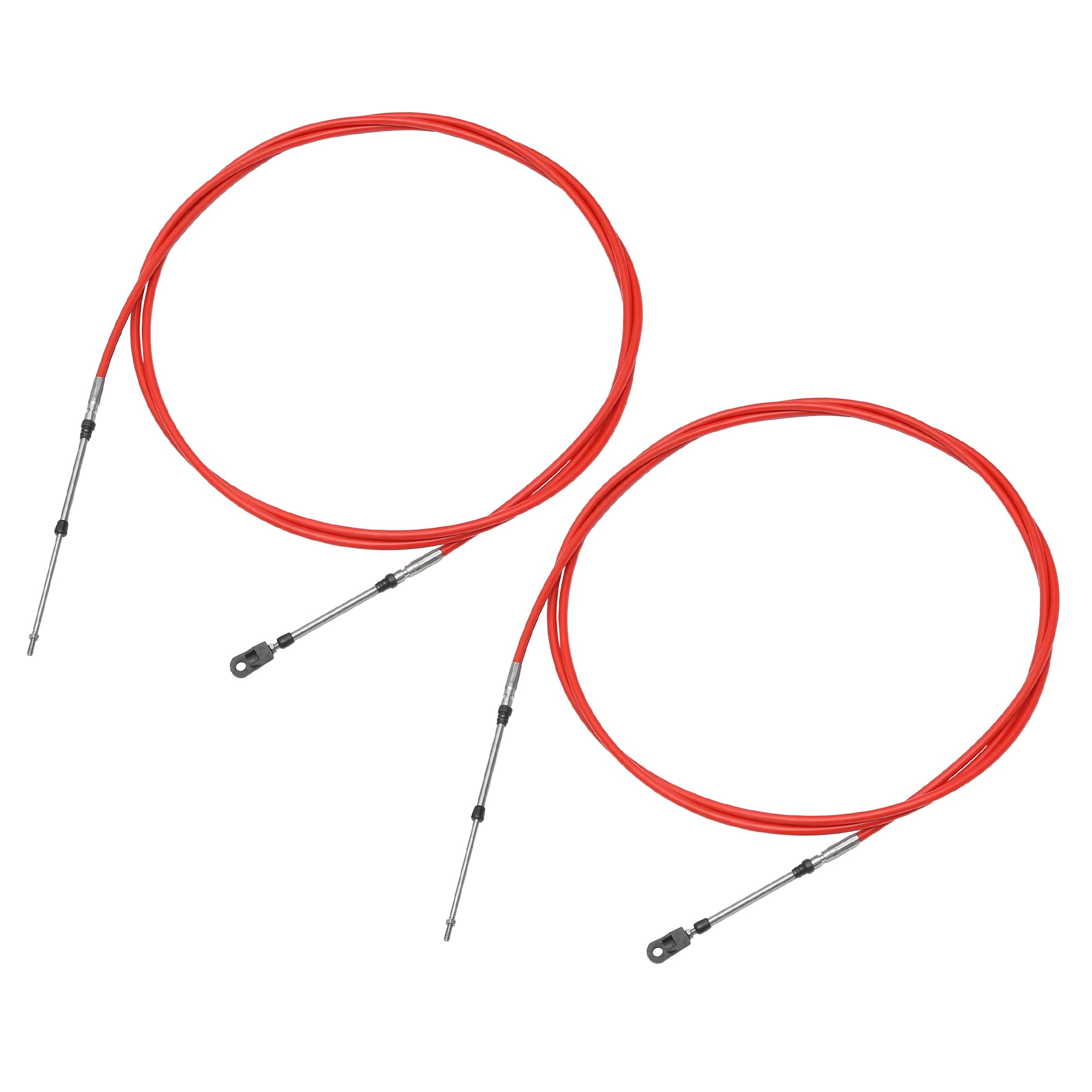 X AUTOHAUX 2 Pcs 400cm 13FT 33C/3300 Marine Boat Throttle Control Cable Red