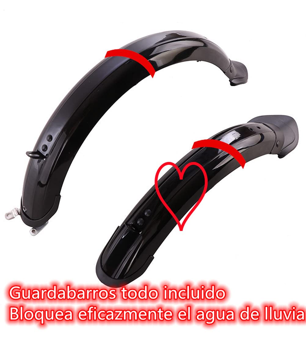 Parafanghi Per Mountain Bike Pieghevole - Set Anteriore/Posteriore, Per Bici 14-20 Pollici, Nero - Foto 9