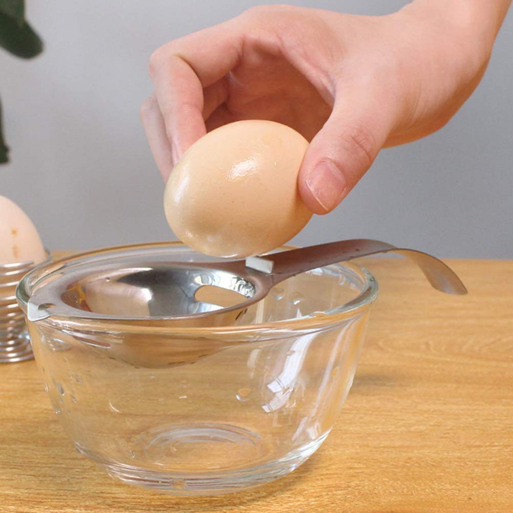 Egg Separator Egg White Separator 6.69 * 2.75 * 1.18 inches Stainless Steel Kitchen Cooking Gadget, White,yellow - Image 3