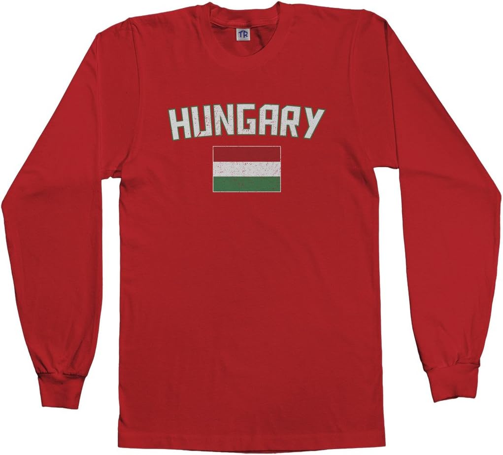 Threadrock Men's Hungary Flag Long Sleeve T-Shirt