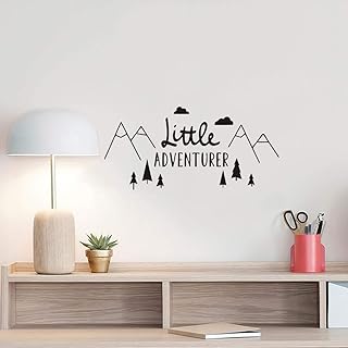 The Tribal Mountain Little Adventure Wall Sticker Art Travel Adventures Mountains Wall Decal for Kids Room Nursery Room Bedroom Wall Art Murals Removable Boys Wall Poster QQ198 (57X27CM)