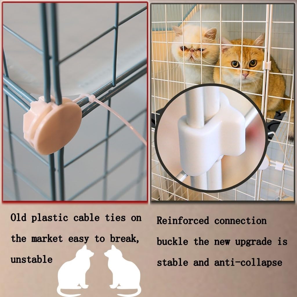 con Gabbia per Gatti, Gabbia Grande, Gabbia per Gatti Fai da Te, Gabbia per Gatti Grande, Recinzione per Gatti da Interni Rimovibile, Bianco e Nero Sono Disponibili Due Colori, Dimensioni 14