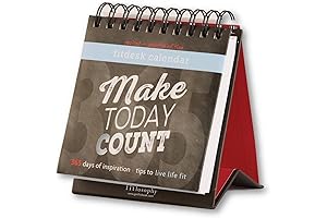 Fitdesk 365-Day Perpetual Calendar, 'Make Today Count' 365-Day Inspirational Perpetual Desk Calendar