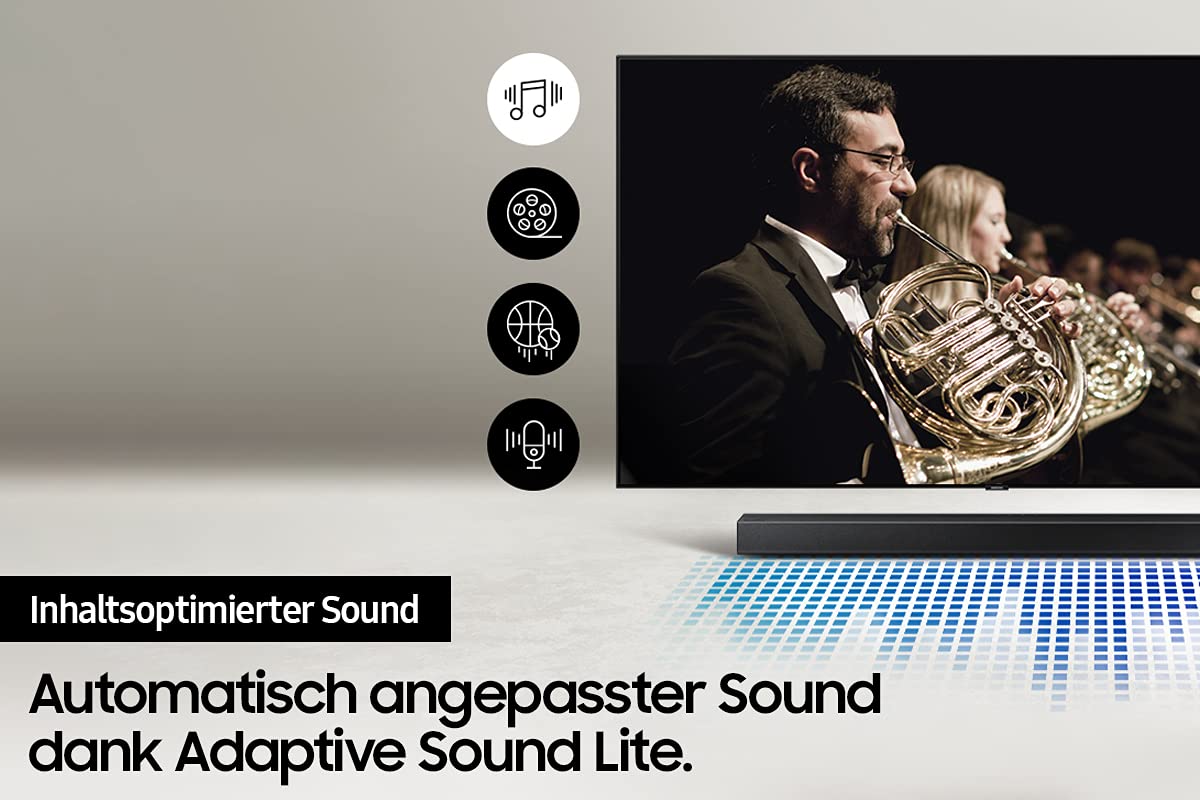 Samsung 2.1-Kanal Soundbar HW-A430/ZG mit DTS Virtual:X, Bass-Boost-Modus, Surround Sound Expansion [2021], Graphitschwarz