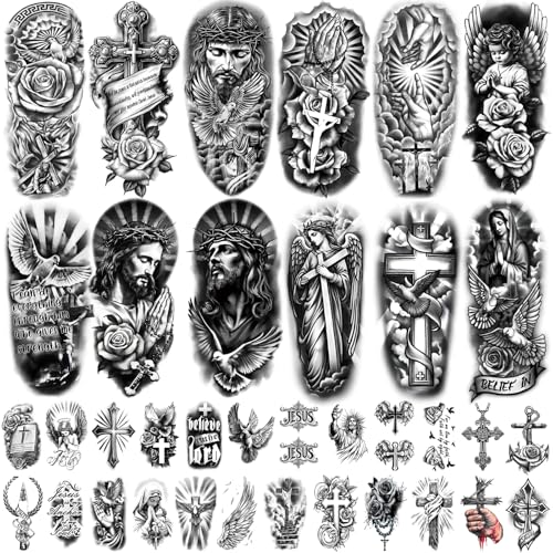77 Sheets Christian Temporary Tattoo Adult Men Women...