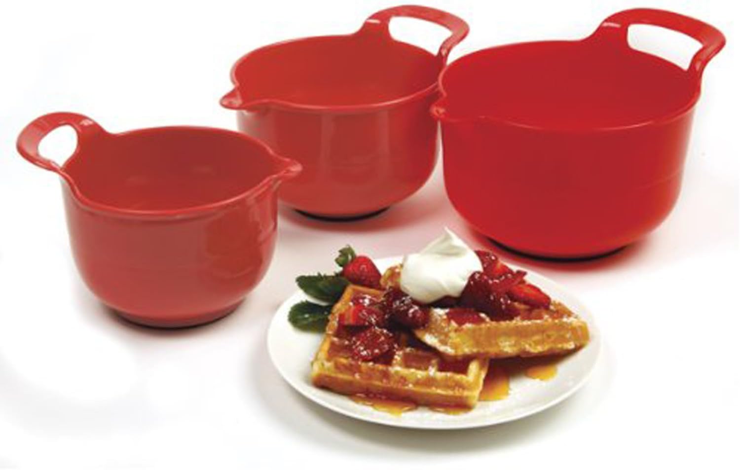 Norpro 1020 , Red, Mixing Bowls, Set of 3, 4.5" x 8.75" x 6